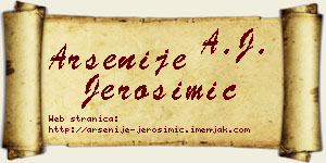 Arsenije Jerosimić vizit kartica